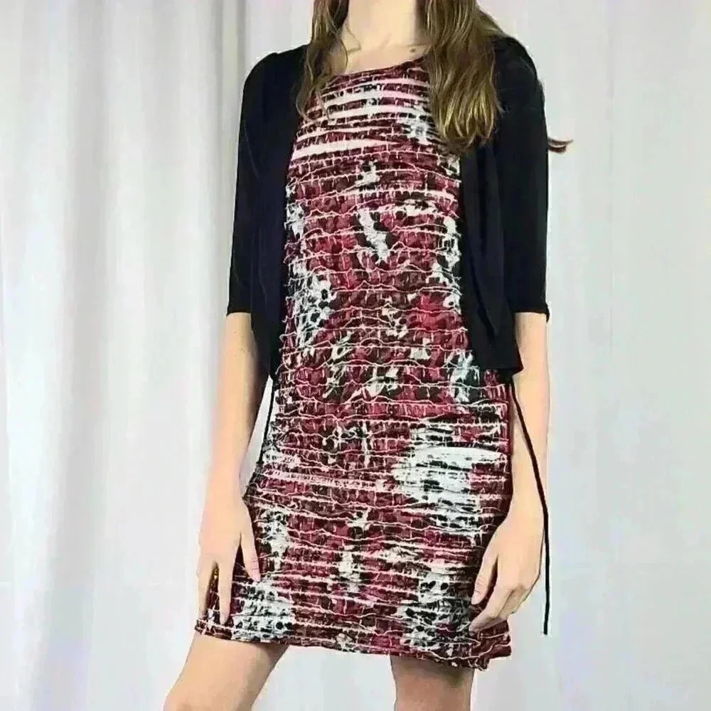 Speechless Mini Cocktail Dress Tie Die Speckled Pattern with Shawl